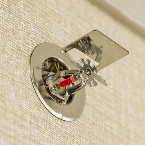 Fire sprinkler on wall